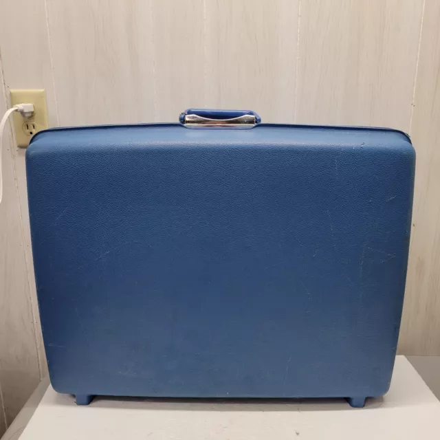 Vtg SAMSONITE Saturn II Retro Suitcase Blue Travel Bag Hardcase Luggage