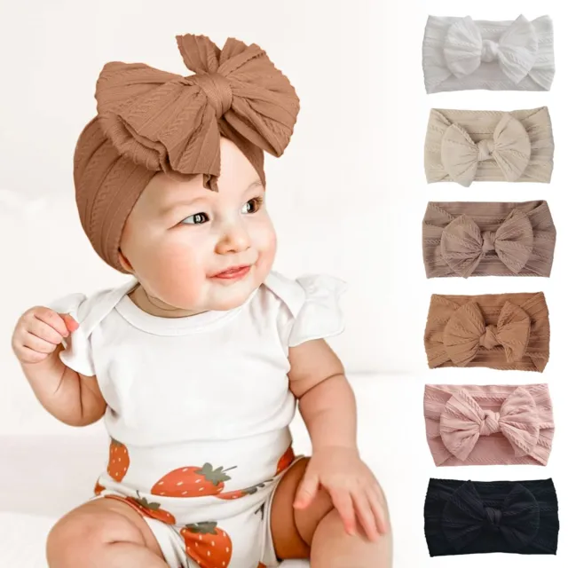Baby Headbands Stretchy Nylon Head Band With Bows For Newborn Wide Headbands