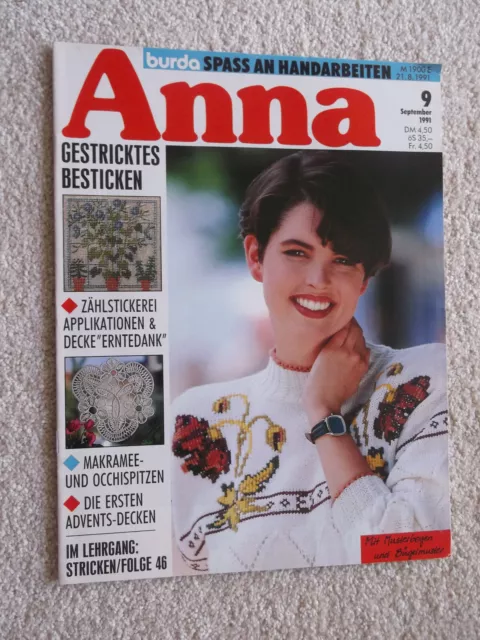 Anna; Burda - Spass an Handarbeiten; Heft 9/1991; komplett;  Kunststricken u.a.