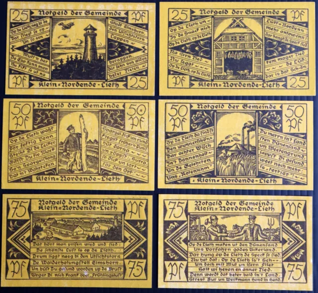 KLEIN-NORDENDE-LIETH 1921 "Prize Asparagus" complete series German Notgeld