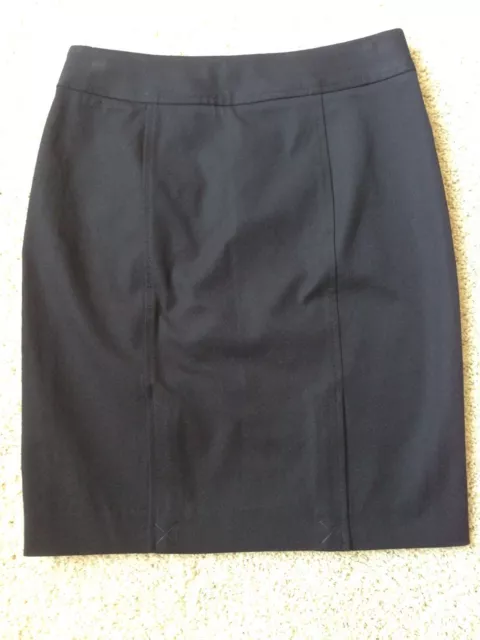 NWT Banana Republic Black Sloan Pencil Skirt with Silver Buttons Size 2 3