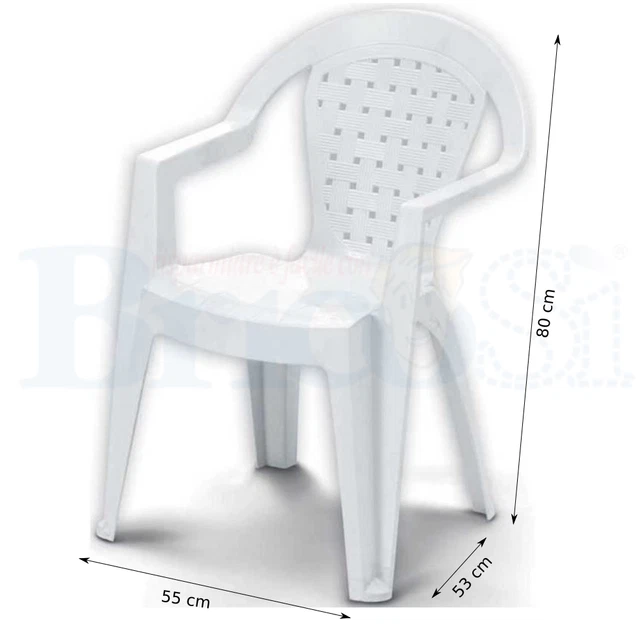 Poltrona Scilla In Resina Bianca Impilabile
