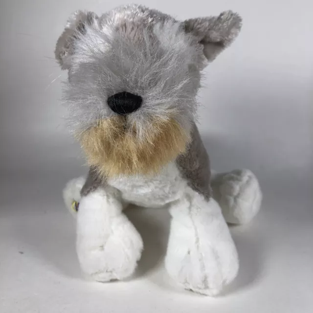 Ganz Webkinz Plush Schnauzer Dog Grey White HM159 No Code 8” Stuffed Animal Toy