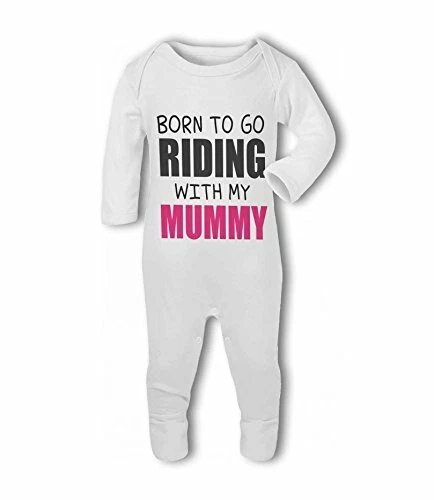 Born to go Riding with my Mummy - Baby Romper Suit by BWW Print Ltd