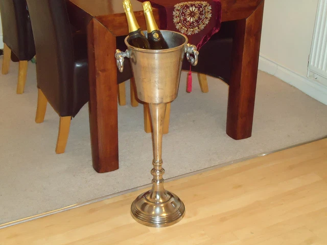 Bodenstehend Champagner Eiskübel Vintage Silberständer Weinkühler Bar Getränke