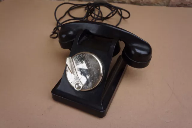 Ancien Téléphone En Bakélite Ericsson (Déco Loft)