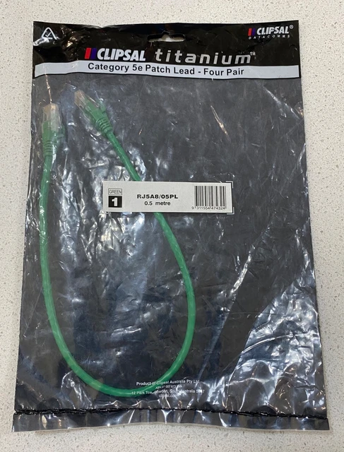 CLIPSAL RJ5A8/05PL Cat5e Patch Lead GREEN