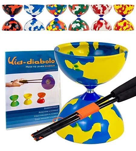 Juggle Dream Jester Diabolo Jonglage Kit - Axe Fixe Diabolo Professionnel avec B