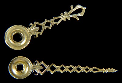 1 Coppia di lancette Birnform per giovani Hans W838 e W817 in oro 73 mm 