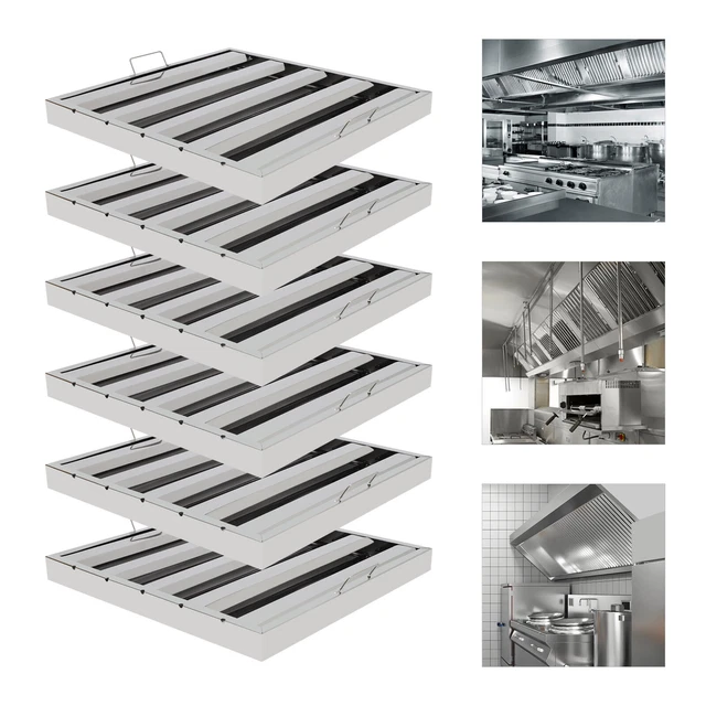 20" X 20" Commercial Hood Grease Exhaust Filter Baffle Stainless Steel 6 Pack US