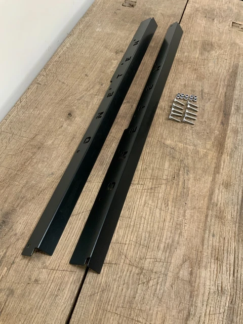 Matt Black Door Sill Protectors Matt Black Front Door Carpet Retainer Trims For Land Rover Defender 90 & 110 - Sill Protectors Window Guards