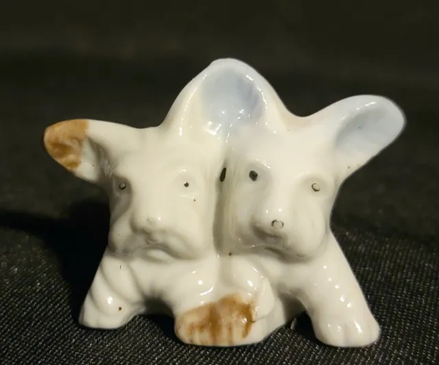 Cute Little Vintage White Ceramic Terrier Dog Figurine