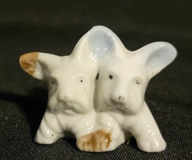 Cute Little Vintage White Ceramic Terrier Dog Figurine