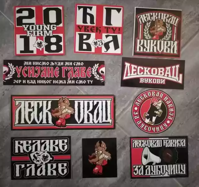 12 x Football Ultras Stickers Radnički Kragujevac-DEVILS