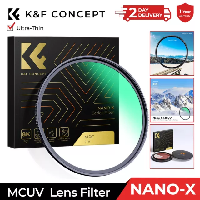 K&F Concept 37-127mm UV Lens Filter Nano-X MCUV Ultra-thin For Camera SLR DSLR