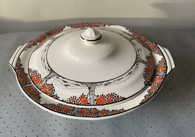Crown Ducal Orange Tree Extremely  Rare Deco Handled Tureen
