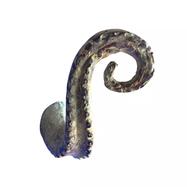 Octopus Tentacle Wall Hook Handmade Bronze Verdigris Nautical Decor Oddity