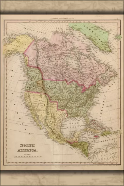 Poster, Many Sizes; Map Of North America United States Canada 1844