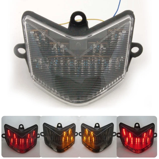 Feu Stop Arrière LED Avec Clignotants Intégrés Pour Kawasaki Ninja ZX-12R (2000-2005) - Transparent Fumé, Montage Direct - 9