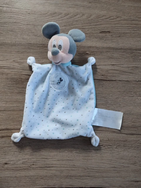 Doudou plat Mickey blanc bleu Etoiles Disney Baby Simba chez vous dès demain