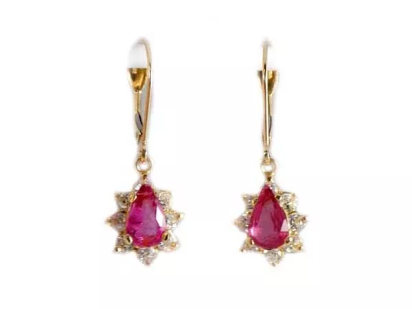 Gold Pink Tourmaline Earrings 1½ct Antique 19thC Gem of China Last Empress 14kt 2