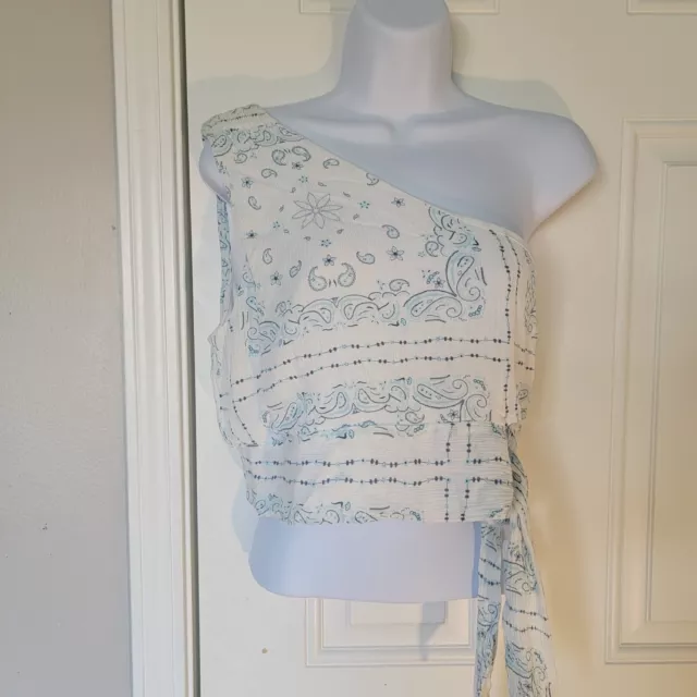 NWT Ocean Drive One Shoulder Crop Top. Size Jr L