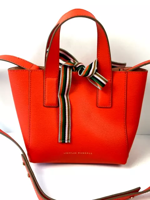 Loeffler Randall Coral Leather Mini Ribbon Shopper Tote Bags 2