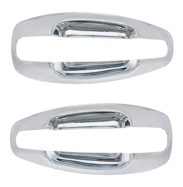 Pair Chrome Exterior Door Handle Covers For 2013-2022 Kenworth T680/T880