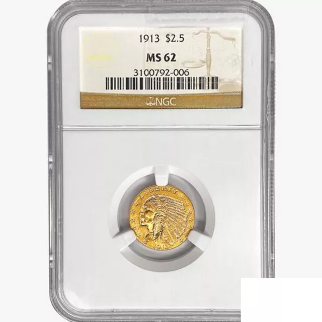 1913 $2.50 GOLD Quarter Eagle Coin NGC MS62 $702.99 - PicClick