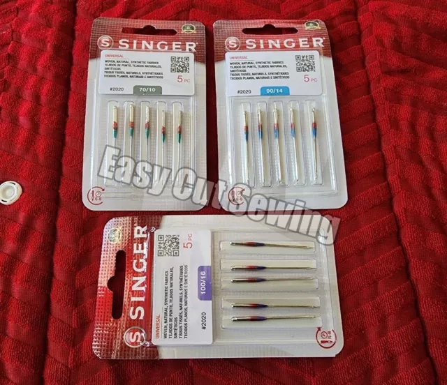 3 Packs Singer Treadle Needles 27 ,28 ,127 ,128 ,128k  Sizes 10, 14, 16 3