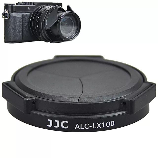 JJC ALC-LX100 Black Auto Lens Cap for Panasonic Lumix DMC-LX100 LX100 II Camera