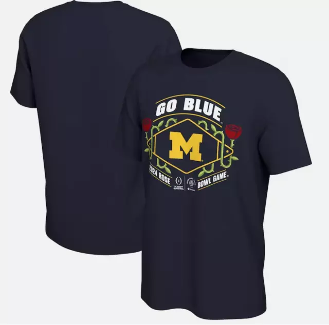 MICHIGAN WOLVERINES COLLEGE Football Playoff 2024 Rose Bowl TShirt