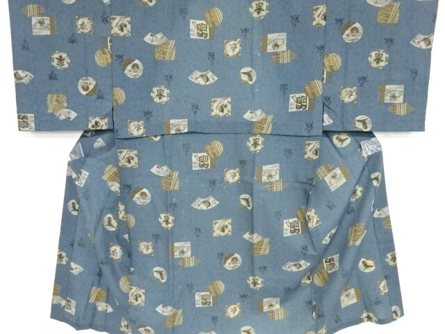39857# Japanese Kimono / Antique Hitoe Mens Juban / Tools In The Past