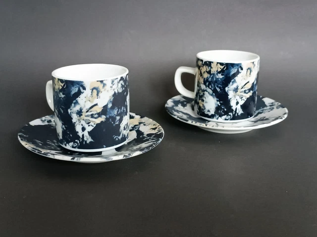 Lot De 2 Tasses Et Sous-tasses De Noël – Céramique Multicolore, Coffret Cadeau