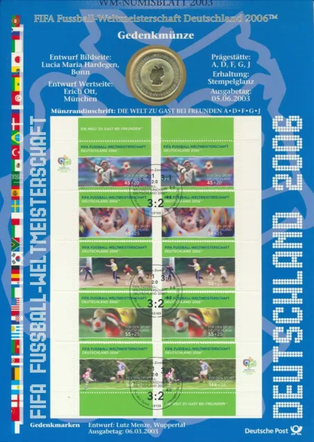 Germany: 2003 Silver €10 Euro FIFA World Cup 2006 WM-Numisblatt 2003