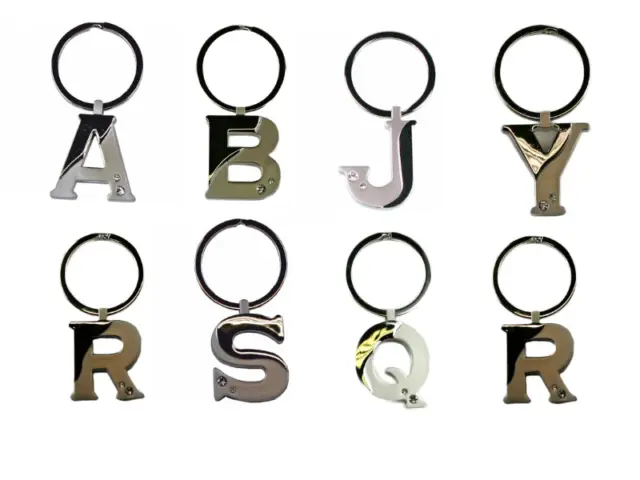 Letter Initial Alphabet Keychain keyring