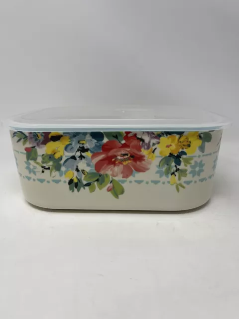 The Pioneer Woman Floral 2-PC Decorated Stoneware Storage Container W/Lid