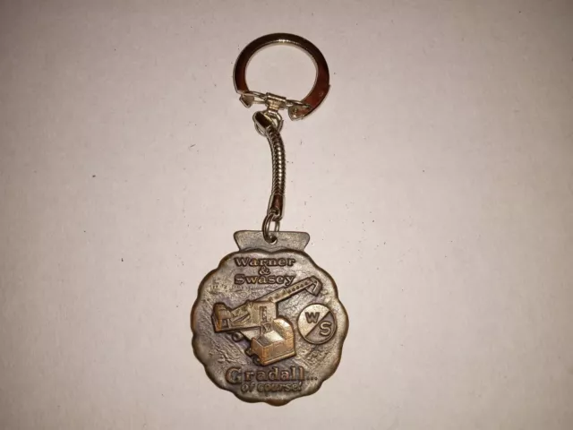 Rare WARNER SWASEY GRADALL Construction Heavy Equipment Dealer Vintage Keychain 2