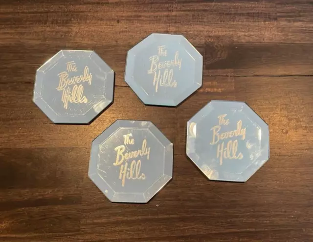 The Beverly Hills Hotel California Mirror Coasters Set Of 4