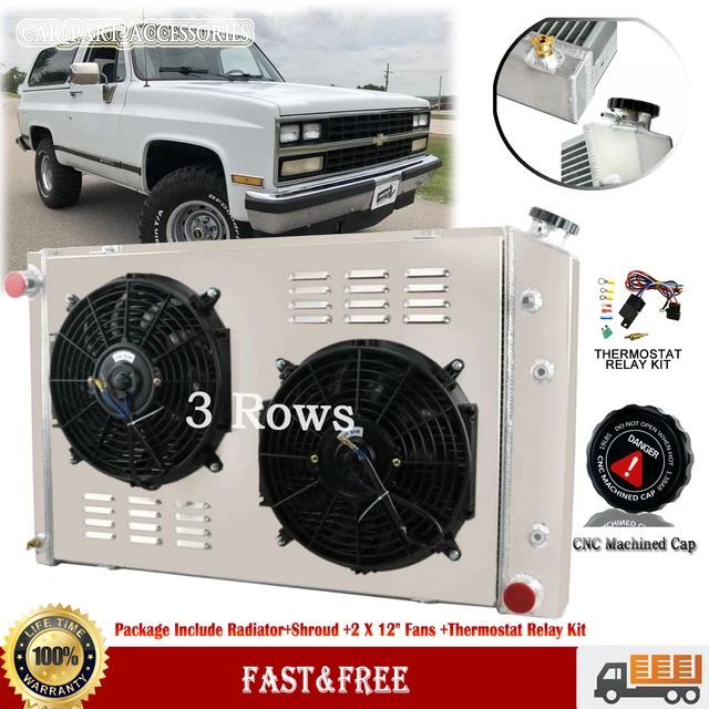 Radiator Shroud Fan 3-Row For 73-87 Chevy C/K C10 C20 C30 Truck 5.0L 5.7 7.4L V8