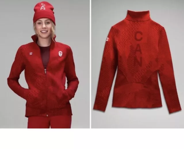 Lululemon Team Canada 22 End State Jacket Zip Up Wool Blend Sz 12 Olympics