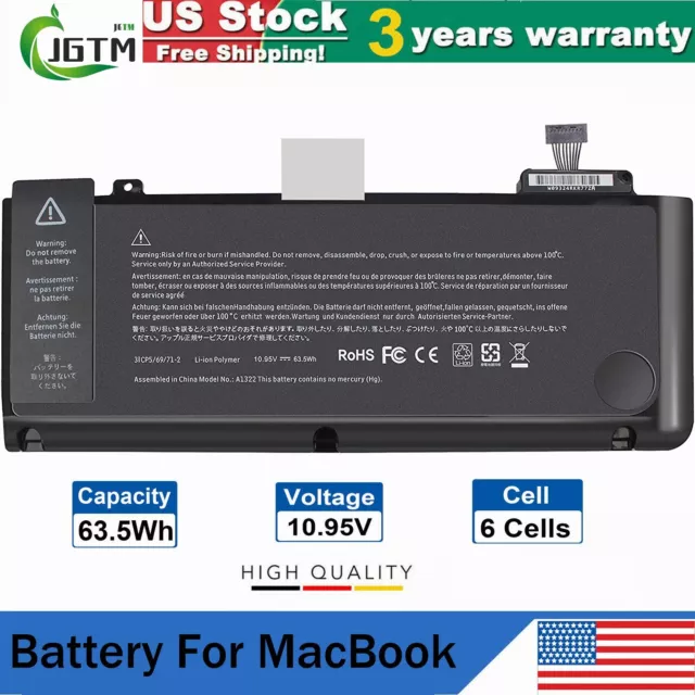 A1322 Battery For Macbook Pro 13" A1278 Mid 2009/2010/2011/2012 TOP Quality New