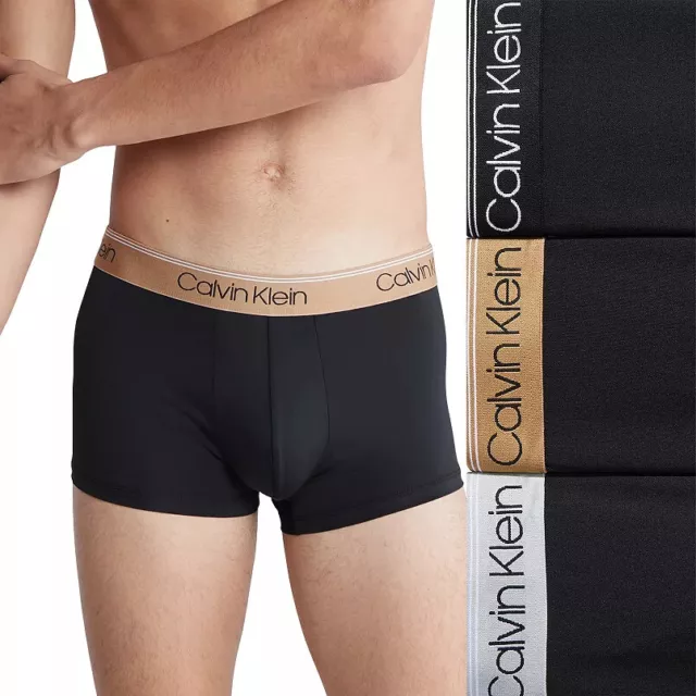 Men’s Calvin Klein 3-Pack Microfiber Stretch Low-Rise Trunks/Black