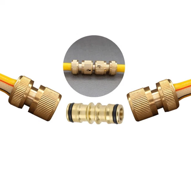 2-Way Garden-Brass Hose Connector Joiner Coupler Watering Water Pipe Tap Male