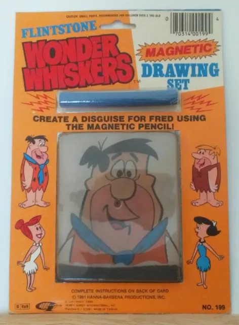 1981 / 1988 FRED FLINTSTONE WONDER WHISKERS MAGNETIC DRAWING SET (Unopened MOC)