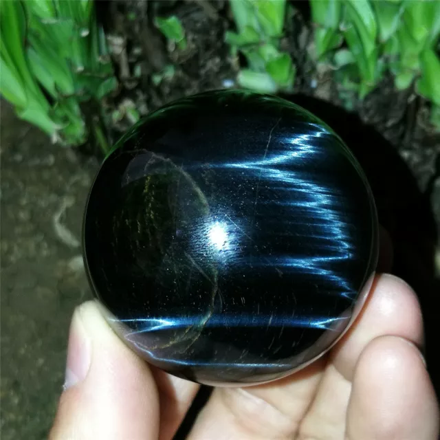 165g 48mm Super Rare Sparkle Blue "Aurora" Sphere Natural Tiger Eye Quartz Ball