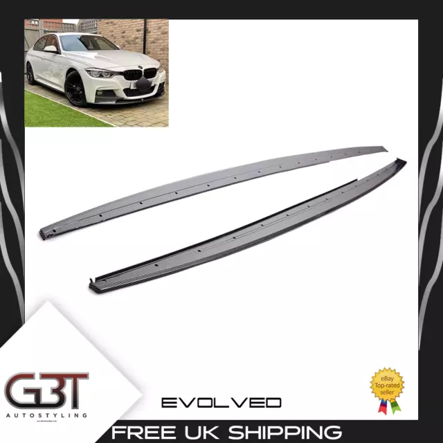 For Bmw F30 F31 Side Skirt Extension Blade M Performance Style Carbon Look 12-19