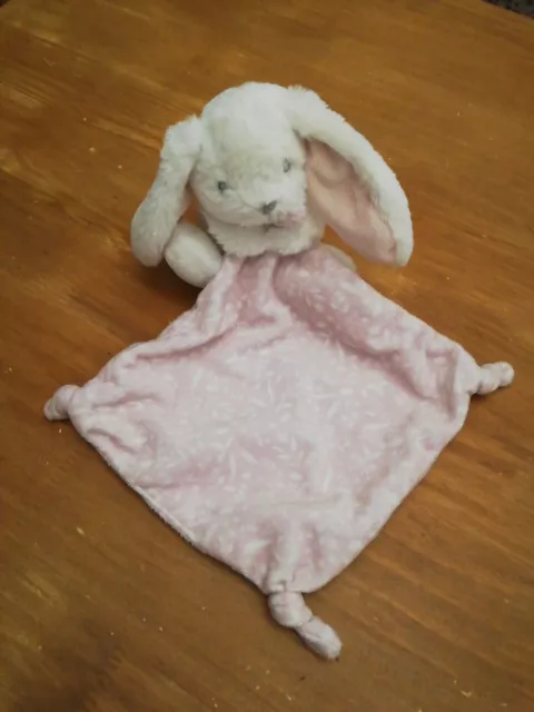 O/ Doudou Nicotoy Simba Toys Lapin Blanc Mouchoir Rose Nez Gris