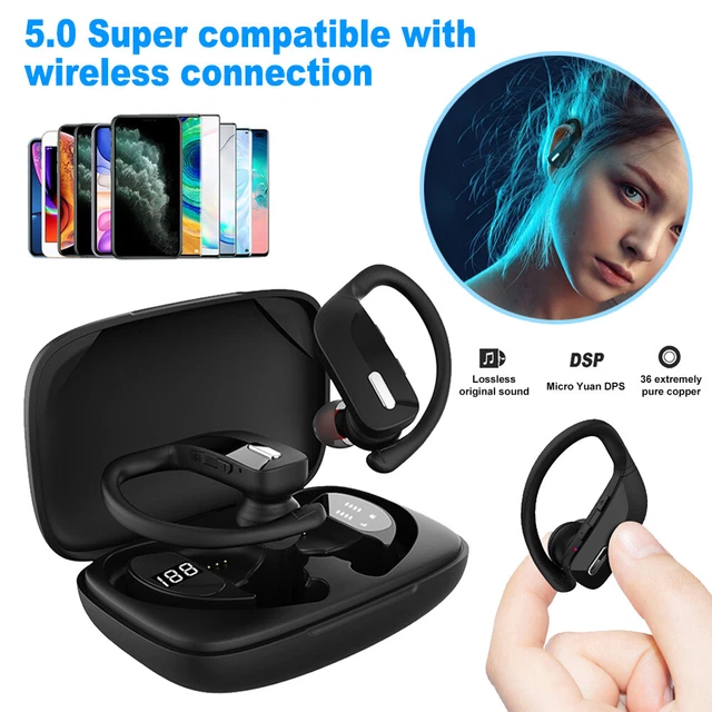 Bluetooth 5.0 Headset TWS Wireless Earphones Earbuds Headphones Stereo Ear Hook