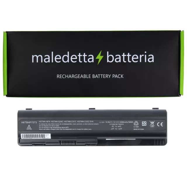 Batteria POTENZIATA 10.8-11.1V 5200mAh per Hp-Compaq Pavilion DV6-1030EM